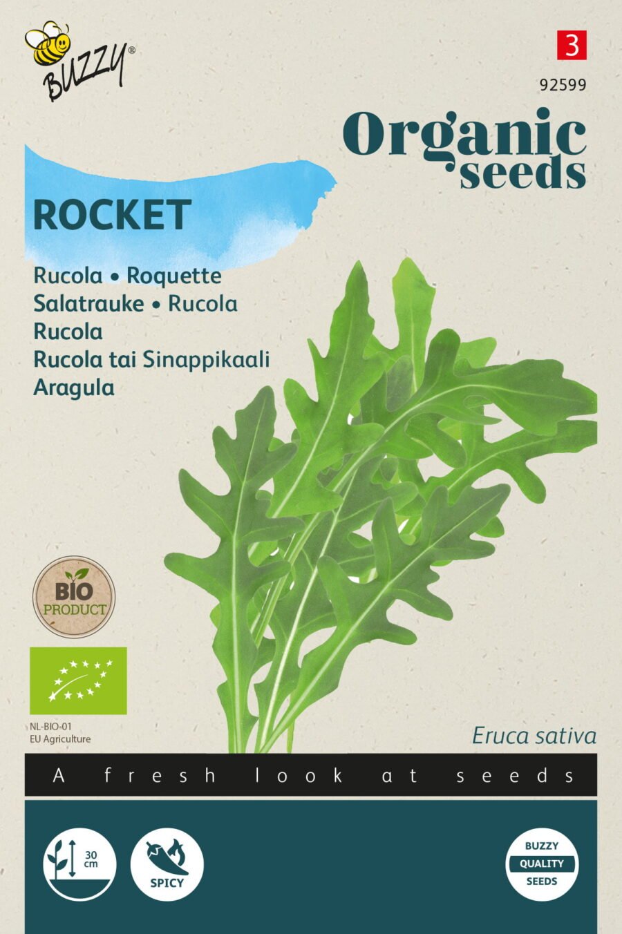 Moestuingewas rucola, Buzzy Organic zaden rucola